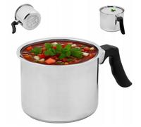 Pot à lait en Acier Inoxydable 2,5 L, Casserole à lait avec bec verseur 16 cm Pot à Soupe En, pour Induction