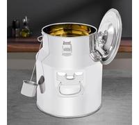 Pot à lait en acier inoxydable 201 - Tambour scellé en acier inoxydable - 14 l - Pichet de transport - Réservoir à lait - Couvercle anti-fuite - Avec poignée de transport et couvercle scellé