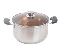 Pot à lait en acier inoxydable 304 avec double poignées et couvercle transparent pour faire bouillir le lait, la soupe, la bouillie et la préparation des aliments pour bébés (21 cm0410300)