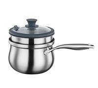 Pot à lait en acier inoxydable 316L avec couvercle, sans revêtement à poignée unique, antiadhésif, pour usage domestique, convient pour les plaques à induction et la cuisson de la soupe (double couche