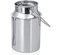 Pot à lait en acier inoxydable argenté avec couvercle - Capacité : 2 litres