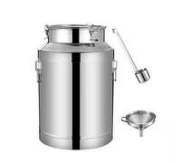 Pot à lait en acier inoxydable avec couvercle scellé en silicone et boucle de verrouillage pour ferme, tonneaux de transport, pichet fourre-tout, seau à huile, boîte à thé
