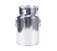 Pot à lait en acier inoxydable de 18 l avec double boucle de verrouillage, fûts de stockage scellés, pichet à lait avec anse de transport, récipient à lait avec couvercle anti-fuite pour lait, vin,