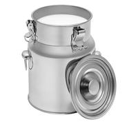 Pot à lait en acier inoxydable de 5 l avec couvercle et bouchons scellés, avec joint d'étanchéité en silicone, idéal pour le lait, l'huile, le riz et les céréales
