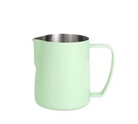 Pot à lait en acier inoxydable Pichet à mousse de lait en acier inoxydable, 400/600ml, pichet Cappuccino, accessoires Barista domicile(600ml Lightgreen)