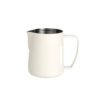 Pot à lait en acier inoxydable Pichet à mousse de lait en acier inoxydable, 400/600ml, pichet Cappuccino, accessoires Barista domicile(400ml Beige)