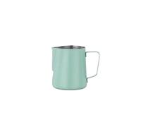 Pot à Lait En Acier Inoxydable Pichet mousseur à café et lait en acier inoxydable 304, avec échelle, Barista, outils de cuisine professionnels vapeur(350ML Light Green)