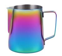 Pot à lait en acier inoxydable, tasse à café à main pour mousseur de lait avec marque de mesure, pichets à lait parfaits pour la fabrication d'expresso de cappuccino Barista(600ML Coloré)