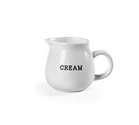 Pot à lait en céramique avec poignée couleur blanche décor crème 9 cm 350 ml CEZ-817458