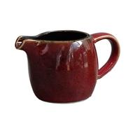 Pot à lait en céramique modifié au four - crème café émaillé unique de 80 ml, verseur sauce cuit haute température 1300 °C avec bec Services de traiteur(Rot)