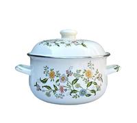 Pot à lait en émail pour la fabrication des aliments - Pour cuisiner, braiser et faire bouillir des soupes ou des médicaments - 20 cm - Couleur 5