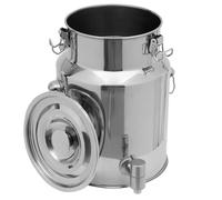 Pot à lait hermétique en acier inoxydable de 9 L avec couvercle, récipient liquide durable pour la maison et l'agriculture, distributeur de lait polyvalent avec robinet pratique