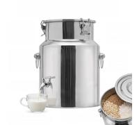 Pot a Lait Inox 5L 10L avec Couvercle Scellé, Bidon Inox Alimentaire avec Robinet pour Huile D’olive, Réservoir Étanche pour Liquide, Seau pour Cuisine et Ferme Transport(No Spigot,8L/2.11Gal)
