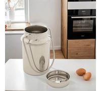 Pot à lait inox 5l - Pot à lait - pour café lait sauces - 25,5 cm de haut - avec couvercle - anse récipient de transport - déco - pot à café - pot à vin