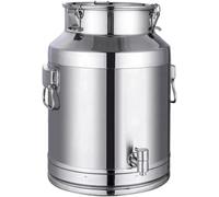 Pot à lait inox alimentaire 5L/14L - Bidon avec robinet et couvercle scellé, seau multi-usage pour eau, vin, huile, thé, usage cuisine ou ferme(A,A,9L)