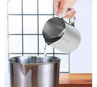 Pot à lait, mousseur à main en acier inoxydable de 350 ml, crémier à café mousseur à lait tasse avec marque de mesure, pot à lait parfait pour l'espresso cappuccino barista