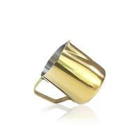 Pot à Lait Pichet de café moussant en acier inoxydable Tirez la tasse fleur pour Restaurants et Ménages(Gold,9.2x9x11.2cm)