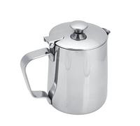 pot a lait- Tasse à café en Acier Inoxydable Tasse Pichet à Mousser Le Lait Pichet avec Couvercle pour Latte Coffee Art Pichet à Lait en Acier Inoxydable Le Bec Anti-goutte (350ml)