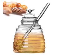 Pot à miel avec cuillère - Pot de rangement pour miel avec cuillère | Distributeur de miel sûr et inodore pour stocker le miel, les vinaigrettes, les sauces, le sirop