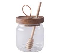 Pot À Miel En Verre, Conception Étanche, 9x10,5cm, Récipient Pour Sirop De Miel, Pot De Stockage De Liquide Transparent, Contrôle De Versement Facile, Pour Confiture, Sauce, Sirop, Cuisine, Restaurant