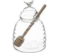 Pot à miel verre et cuillère bois de chêne Bois G