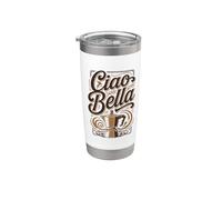 Pot à moka à café italien vintage Ciao Bella Design Gobelet isotherme en acier inoxydable double paroi