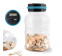 - Pot à Monnaie de 1,8 L, boîte de comptoir numérique, boîte Transparente | Grande capacité de Rangement pour pièces de Monnaie pour Adultes, garçons et Filles, kit de Rangement pour