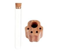 Pot À Moustaches Pour Chat - Souvenir De Sympathie En Verre Transparent, Vase À Moustaches Avec Base En Verre Et Bois, Design De Préservation De La Mémoire | Pot Collecteur De Stockage De Souvenirs De
