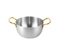 Pot à nouilles ramen avec poignées en acier inoxydable pour la cuisson de soupes, pâtes et nouilles sur réchaud à gaz, convient pour le camping et les pique-niques (16 cm)