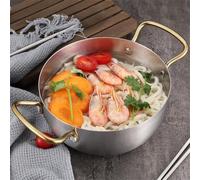 Pot à nouilles ramen en acier inoxydable avec poignées pour cuire la soupe, les pâtes, le curry et les nouilles coréennes (20 cm)