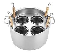 Pot à pâtes en acier inoxydable, Ensemble d'inserts for cuiseur à pâtes 3/4/5 trous/marmite commerciale avec séparateur et passoire for une cuisson parfaite et un égouttage facile(4 Holes)
