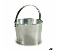 Pot à plantes Ibergarden NAVI-AR-280 Seau en zinc argenté 25 x 30 x 26,5 cm (12 unités)