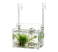 Pot à pour aquarium - Panier en acrylique transparent à hauteur réglable avec double crochet pour artificielles et vivantes - Idéal pour décoration d'angle