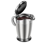 Pot à sauce en acier inoxydable de 750 ml avec couvercle à charnière, double isolation, chauffe-sauce avec large bec, pour dîners de famille, Thanksgiving, Halloween, Noël, fêtes d'anniversaire