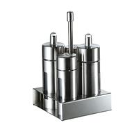 pot à sel, Bouteille à condiments en acier inoxydable for sel, poivre, huile, vinaigre, support de service for, pot épices cuisine(A)