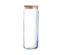 Pot à spaghetti 200cl avec bouchon en bois Pure Jar - Luminarc - verre trempé extra résistant Luminarc