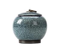 Pot a sucre Boîte à thé à changement de four Céramique Stockage moyen Thé vert noir scellé Boîte à thé en vrac Ensemble de thé frais La cuisine(Blue)