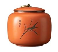 Pot a sucre Boîte à thé en argile violette de haute qualité avec couvercle hermétique, idéale for le stockage du café, du thé, du sucre et des bonbons. La cuisine(Orange,Grand)