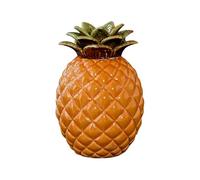 Pot a sucre Boîte à thé en céramique ananas avec couvercle hermétique, décoration créative for armoire de rangement La cuisine(Orange)