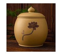 Pot a sucre Boîtes à thé de sable violet chinois Réservoir de stockage scellé en céramique kaki avec motif de lotus Décorer for garder au sec et stocker des feuilles de thé en vrac La cuisine(Grand)