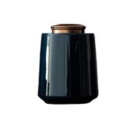 Pot a sucre Pot de conservation en céramique for thé en vrac avec couvercle scellé en alliage double, boîtes à café et à thé for la maison La cuisine(Dark Blue)