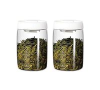Pot a sucre Récipients de stockage de thé en verre transparent Récipients à café avec couvercle scellé sous vide, bocal en verre de cuisine servant une boîte de stockage de nourriture for feuilles de