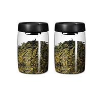 Pot a sucre Récipients de stockage de thé en verre transparent Récipients à café avec couvercle scellé sous vide, bocal en verre de cuisine servant une boîte de stockage de nourriture for feuilles de