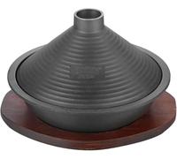 Pot à Tajine Marocain en Fonte avec Plateau, Tajine Antiadhésif avec Couvercle Conique Cuisinière à Gaz Compatible Induction Cuisine Essentielle