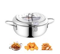 Pot à tempura | Marmite à friteuse avec thermomètres | Friteuse pour chips Tempura Frites Poisson Poulet