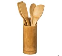 Paris Prix Lot de 4 ustensiles et pot de cuisine FIVE Simply Smart Bambou naturel marron G