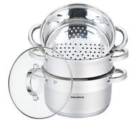 Pot à vapeur - Klausberg - KB-7139 - Acier inoxydable - 20 cm - Couvercle inclus