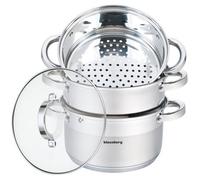 Pot à vapeur - Klausberg KB-7142 - 22 cm - Acier inoxydable - 2 pièces