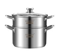 Pot à vapeur, pot à soupe, pot chaud, en acier inoxydable de qualité alimentaire extra épaisse, en bas de pot composite à 5 couches épaissie, pains à la vapeur (Size : 22CM)