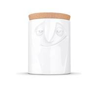 FIFTYEIGHT 3D Pot alimentaire Charmant - Porcelaine blanche et liège, 1700 ml, Blanc